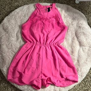 Bright pink romper